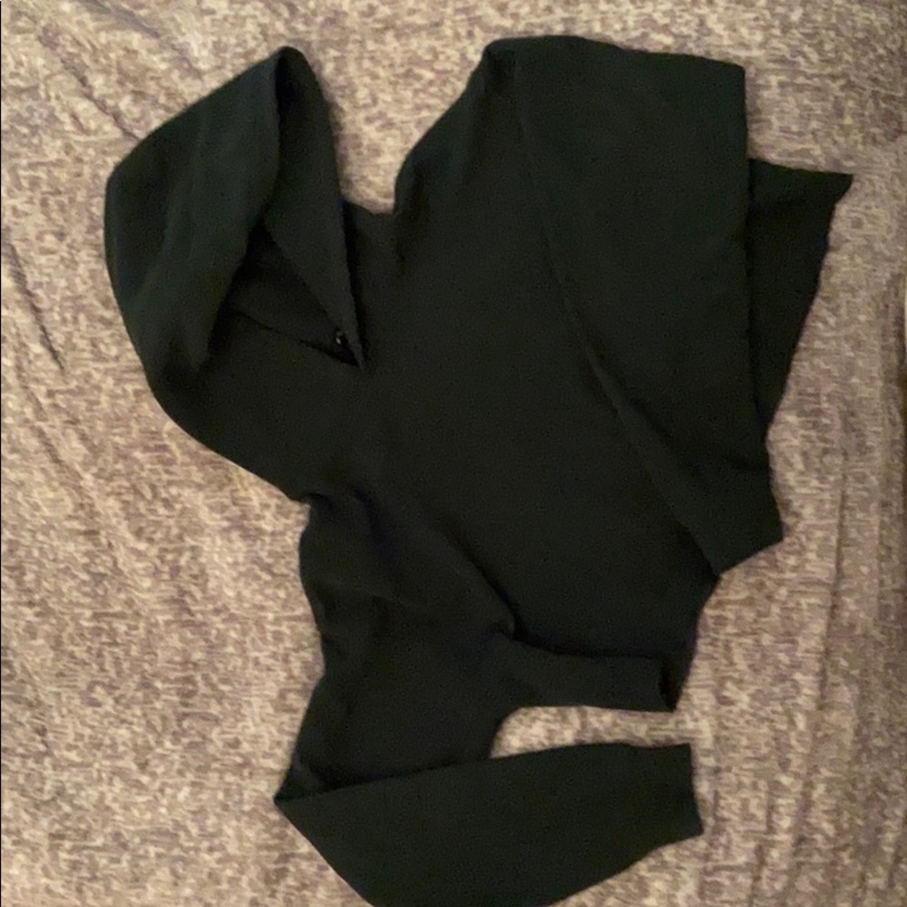 dark green crop top hoodie